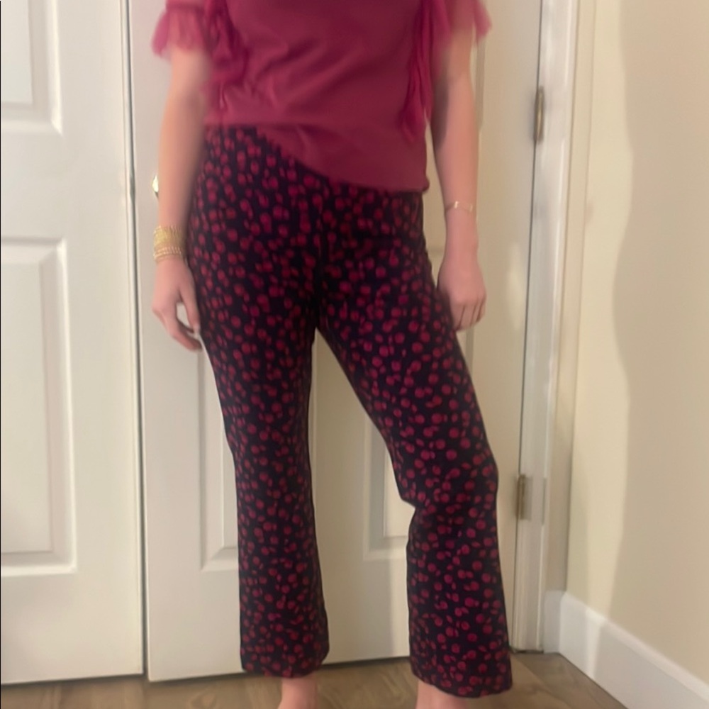 Maeve Chic Cherry Cropped Patterned Pants Anthropologie
